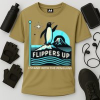 Funny-Penguin-Flippers-Up-I-Stand-With-The-Penguins Performance Shirt