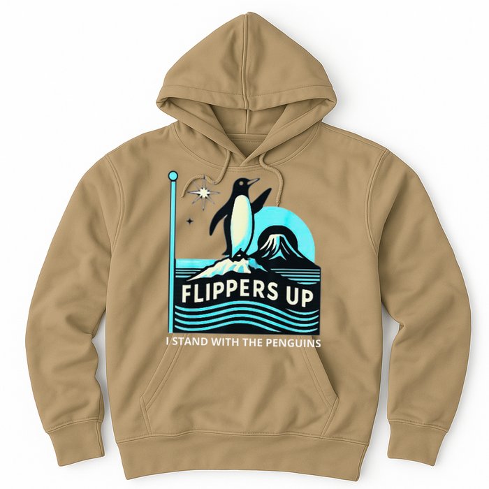 Funny-Penguin-Flippers-Up-I-Stand-With-The-Penguins Hoodie