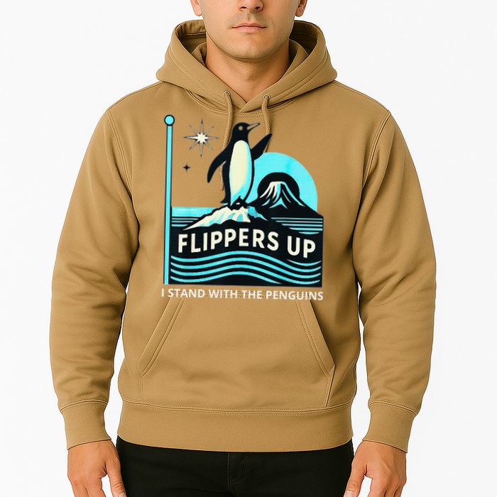 Funny-Penguin-Flippers-Up-I-Stand-With-The-Penguins Hoodie