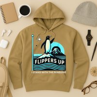 Funny-Penguin-Flippers-Up-I-Stand-With-The-Penguins Hoodie