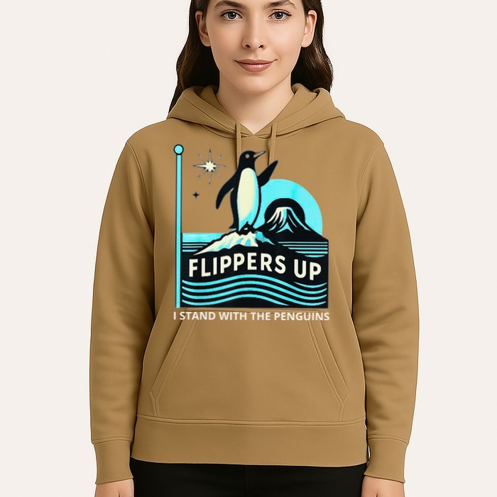 Funny-Penguin-Flippers-Up-I-Stand-With-The-Penguins Hoodie