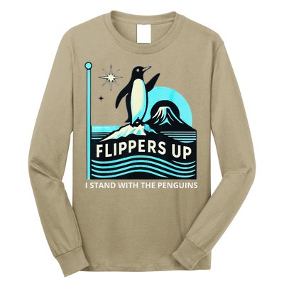 Funny-Penguin-Flippers-Up-I-Stand-With-The-Penguins Long Sleeve Shirt