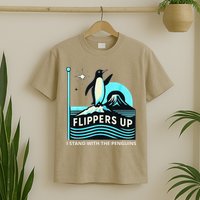 Funny-Penguin-Flippers-Up-I-Stand-With-The-Penguins T-Shirt