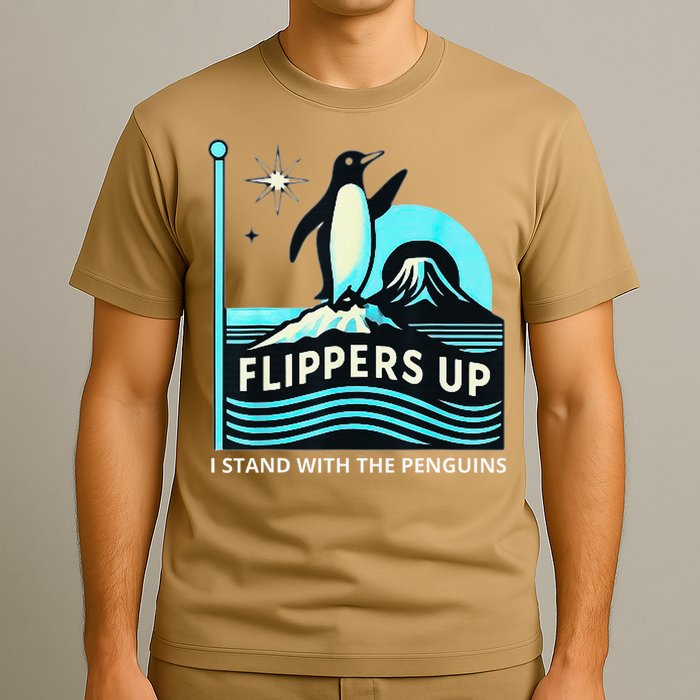 Funny-Penguin-Flippers-Up-I-Stand-With-The-Penguins T-Shirt