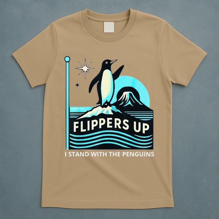 Funny-Penguin-Flippers-Up-I-Stand-With-The-Penguins T-Shirt