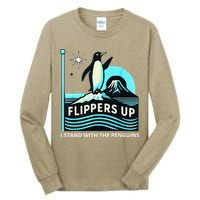 Funny-Penguin-Flippers-Up-I-Stand-With-The-Penguins Tall Long Sleeve T-Shirt
