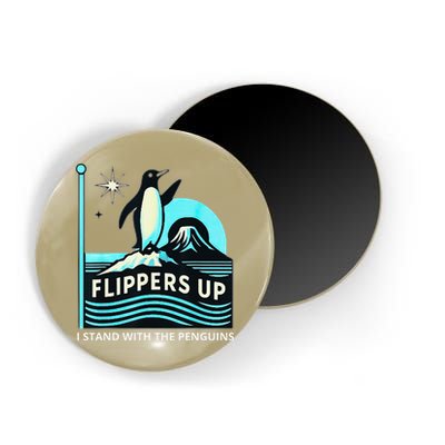 Funny-Penguin-Flippers-Up-I-Stand-With-The-Penguins Magnet