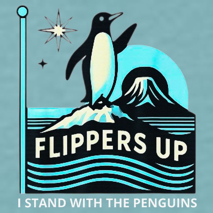 Funny-Penguin-Flippers-Up-I-Stand-With-The-Penguins Sueded Cloud Jersey T-Shirt