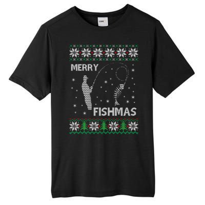 Funny Fishing Ugly Christmas Tall Fusion ChromaSoft Performance T-Shirt