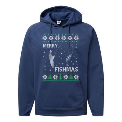 Funny Fishing Ugly Christmas Performance Fleece Hoodie