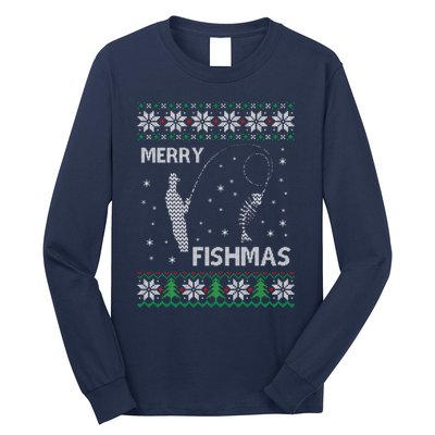 Funny Fishing Ugly Christmas Long Sleeve Shirt