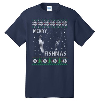 Funny Fishing Ugly Christmas Tall T-Shirt