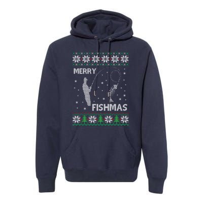 Funny Fishing Ugly Christmas Premium Hoodie