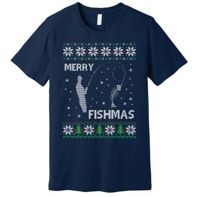 Funny Fishing Ugly Christmas Premium T-Shirt