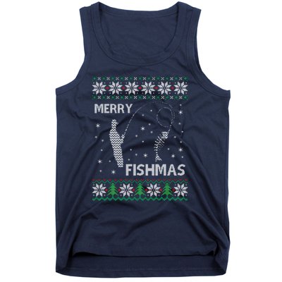 Funny Fishing Ugly Christmas Tank Top