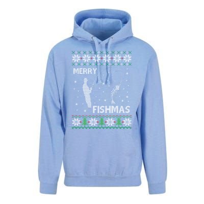 Funny Fishing Ugly Christmas Unisex Surf Hoodie