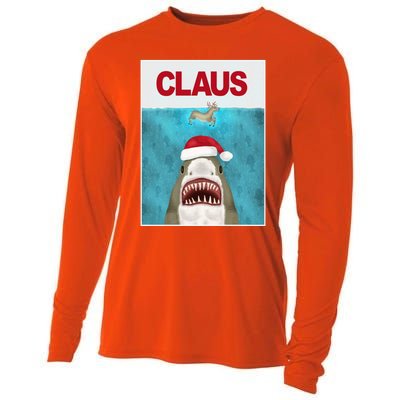 Funnychristmassantaclaussharkreindeerhumor Cooling Performance Long Sleeve Crew