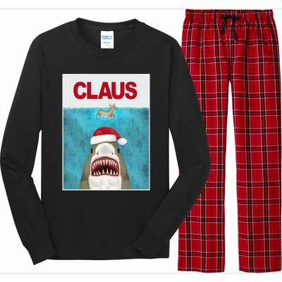 Funnychristmassantaclaussharkreindeerhumor Long Sleeve Pajama Set