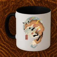 Fire Fox Ukiyo E Japanese Mug