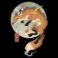 Fire Fox Ukiyo E Japanese Mug