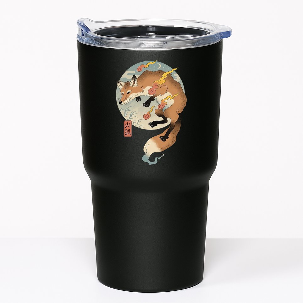 Fire Fox Ukiyo E Japanese Tumbler