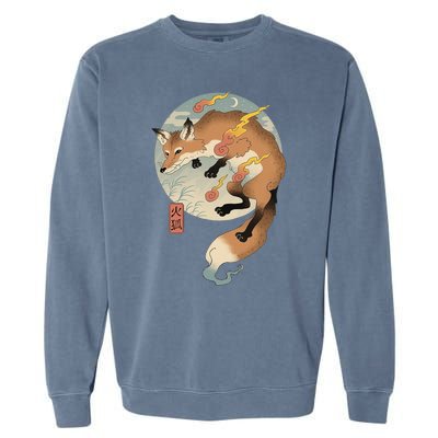 Fire Fox Ukiyo E Japanese Garment-Dyed Sweatshirt