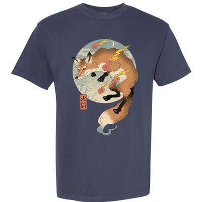 Fire Fox Ukiyo E Japanese Garment-Dyed Heavyweight T-Shirt