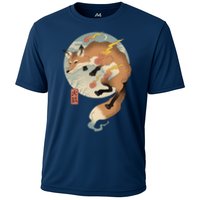 Fire Fox Ukiyo E Japanese Cooling Performance Crew T-Shirt
