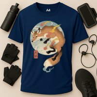 Fire Fox Ukiyo E Japanese Cooling Performance Crew T-Shirt
