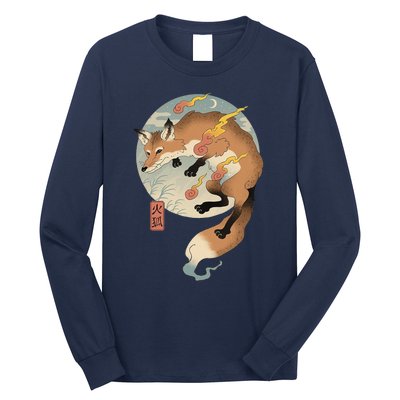 Fire Fox Ukiyo E Japanese Long Sleeve Shirt