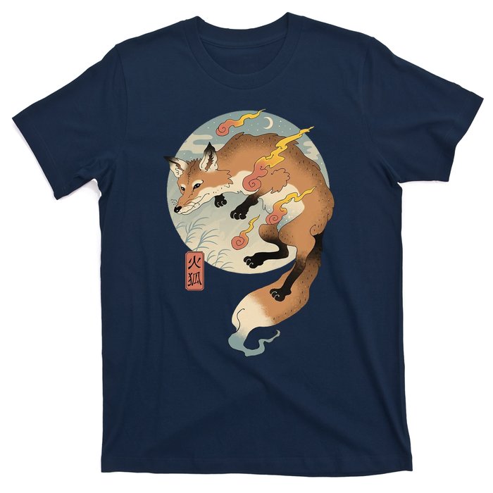 Fire Fox Ukiyo E Japanese T-Shirt