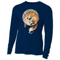 Fire Fox Ukiyo E Japanese Cooling Performance Long Sleeve Crew