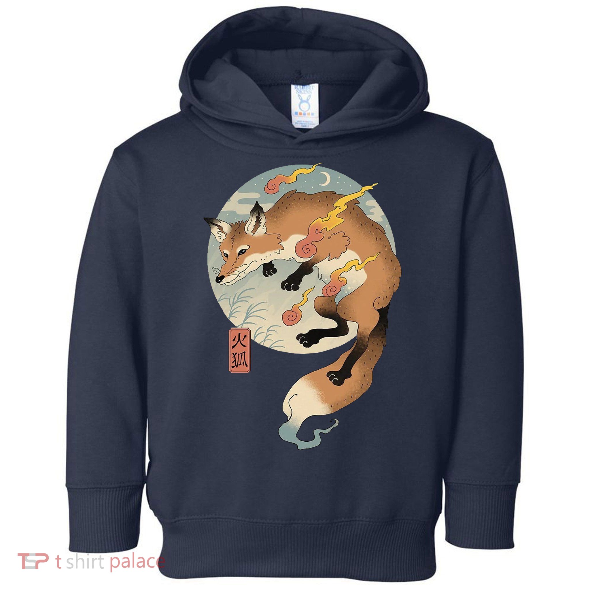 Fire Fox Ukiyo E Japanese Toddler Hoodie
