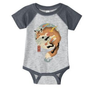 Fire Fox Ukiyo E Japanese Infant Baby Jersey Bodysuit