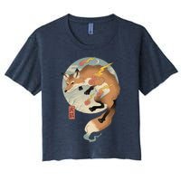 Fire Fox Ukiyo E Japanese Women's Crop Top Tee