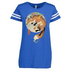 Fire Fox Ukiyo E Japanese Enza Ladies Jersey Football T-Shirt