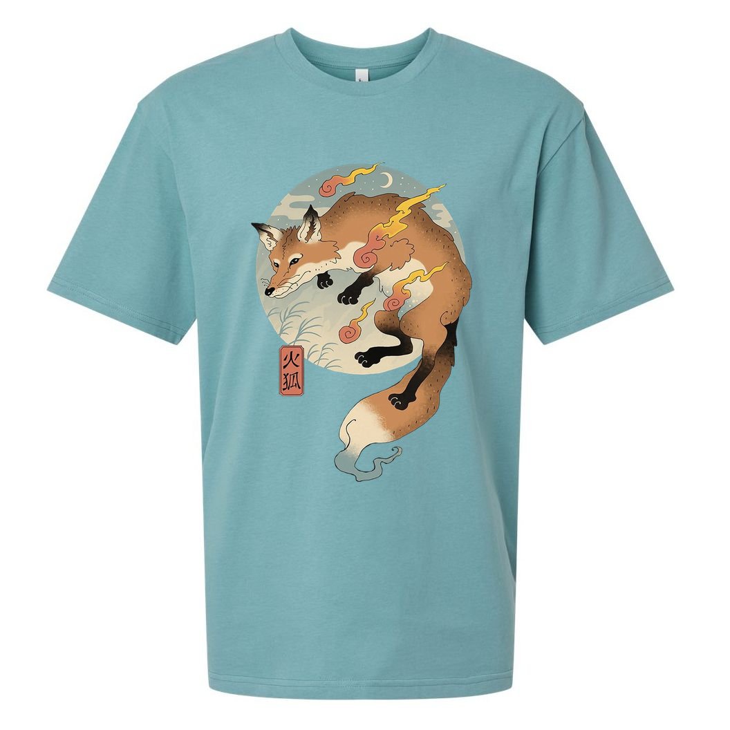 Fire Fox Ukiyo E Japanese Sueded Cloud Jersey T-Shirt