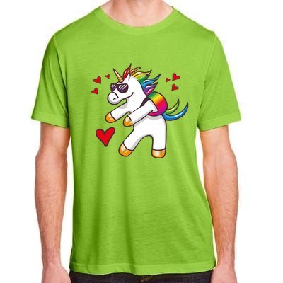 Funny Flossing Unicorn Valentines Day Gift Funny Gift Adult ChromaSoft Performance T-Shirt