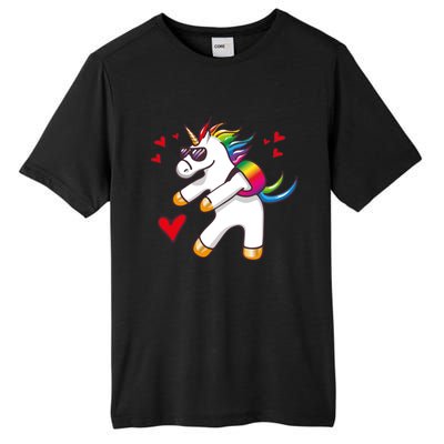 Funny Flossing Unicorn Valentines Day Gift Funny Gift Tall Fusion ChromaSoft Performance T-Shirt