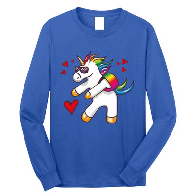 Funny Flossing Unicorn Valentines Day Gift Funny Gift Long Sleeve Shirt