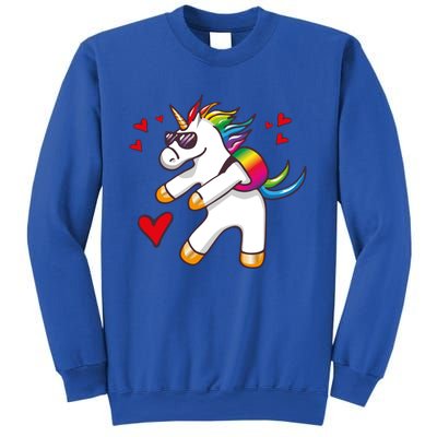 Funny Flossing Unicorn Valentines Day Gift Funny Gift Sweatshirt