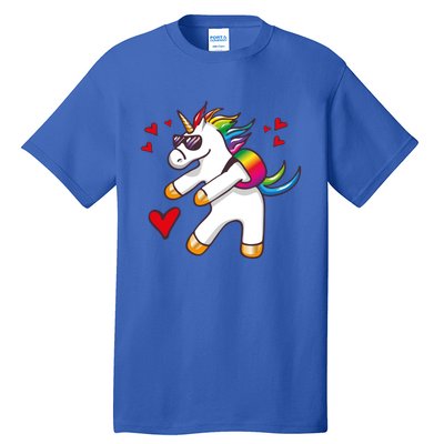 Funny Flossing Unicorn Valentines Day Gift Funny Gift Tall T-Shirt