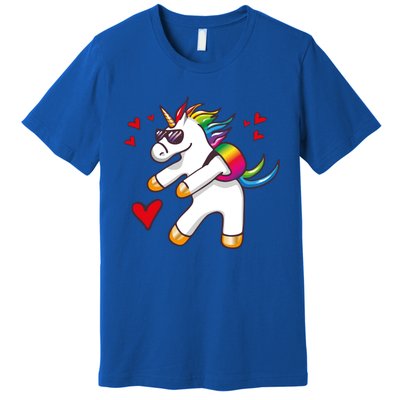 Funny Flossing Unicorn Valentines Day Gift Funny Gift Premium T-Shirt