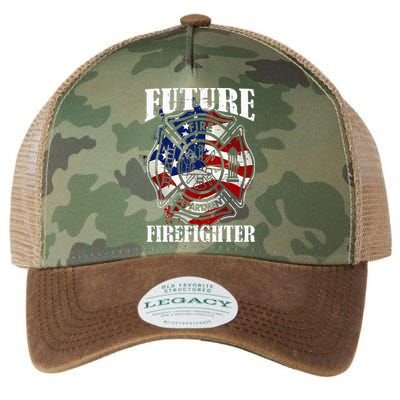 Future Firefighter USA Flag Theme For Birthday Legacy Tie Dye Trucker Hat