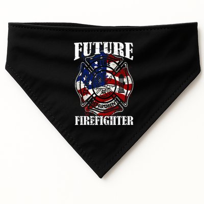 Future Firefighter USA Flag Theme For Birthday USA-Made Doggie Bandana