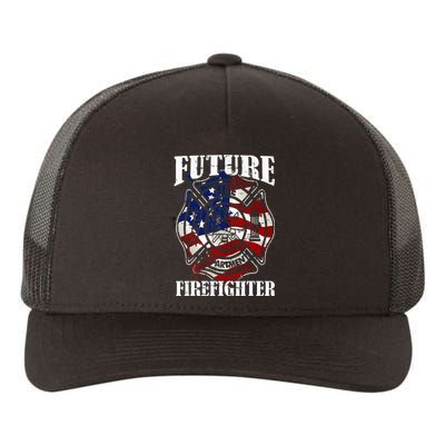 Future Firefighter USA Flag Theme For Birthday Yupoong Adult 5-Panel Trucker Hat