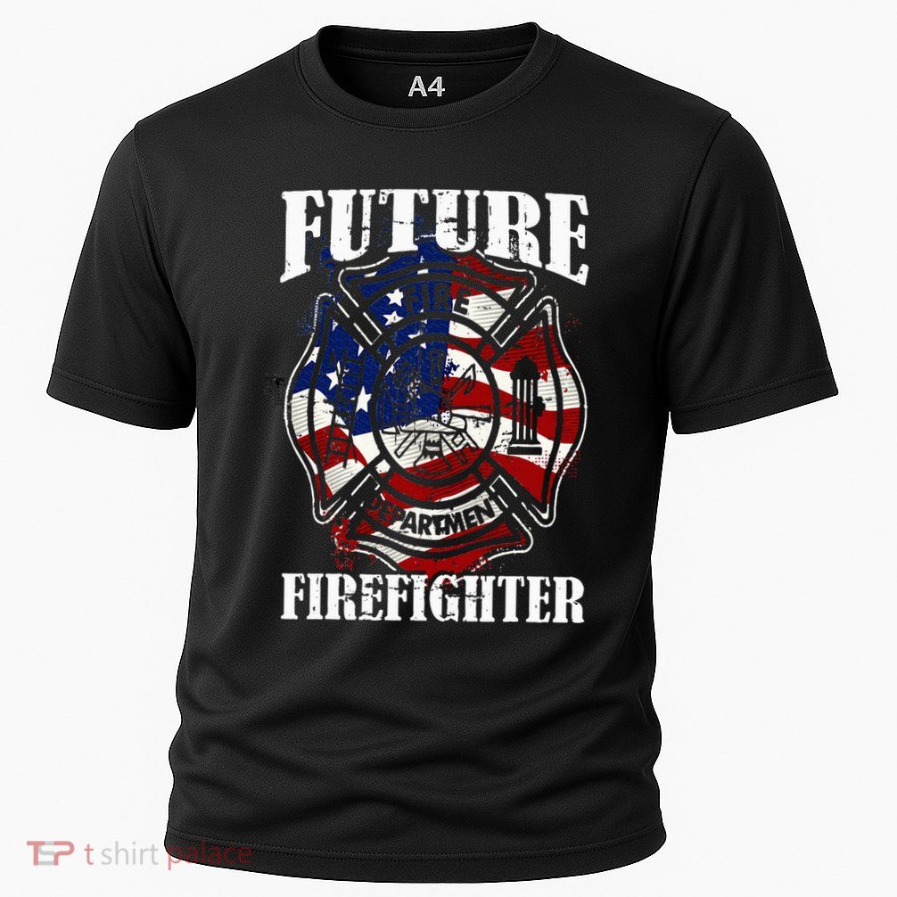 Future Firefighter USA Flag Theme For Birthday Performance Shirt