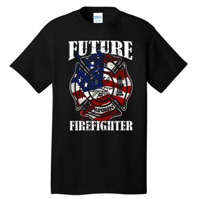 Future Firefighter USA Flag Theme For Birthday Tall T-Shirt