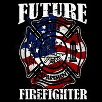 Future Firefighter USA Flag Theme For Birthday Drawstring Bag