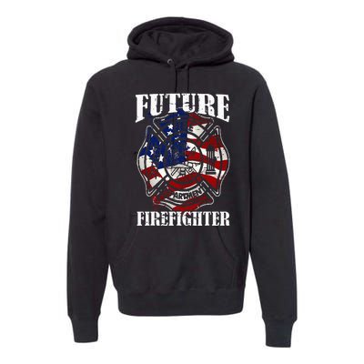 Future Firefighter USA Flag Theme For Birthday Premium Hoodie